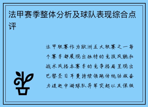 法甲赛季整体分析及球队表现综合点评